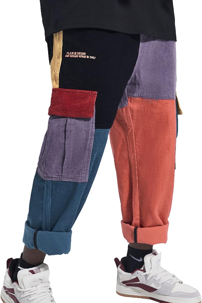 Niepce Inc Streetwear Patchwork Cargo Pants for Men