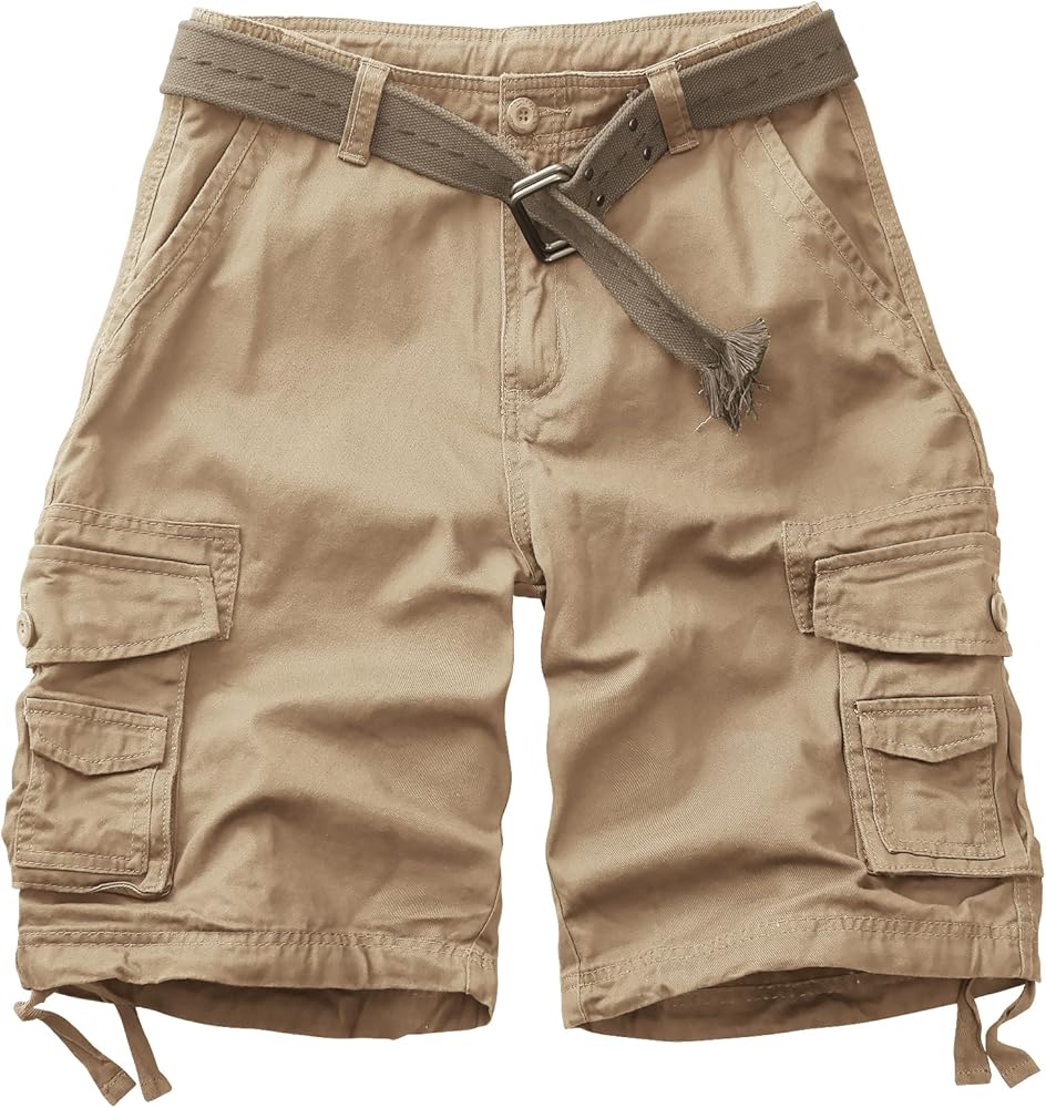 Cargo Shorts for Men Relaxed Fit Outdoor Work shorts Casual Shorts 11 Inch with 8 Pockets No Belt