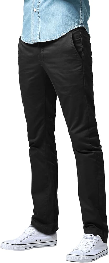 Match Men's Slim Fit Straight Leg Casual Pants(34, 8122 Black)