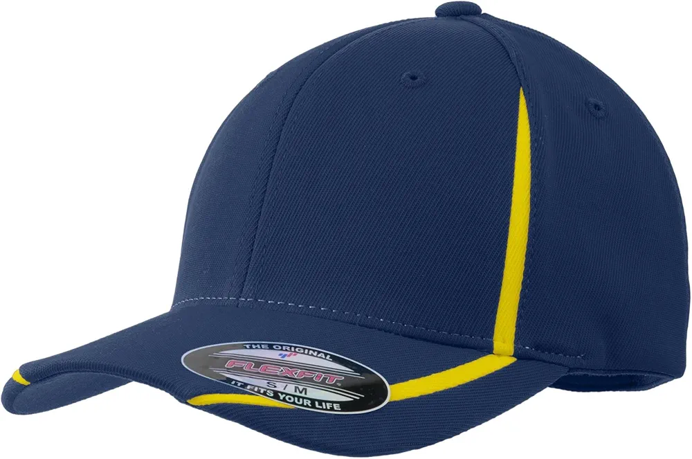 Sport-Tek Flexfit Performance Colorblock Cap XS True Navy/Gold