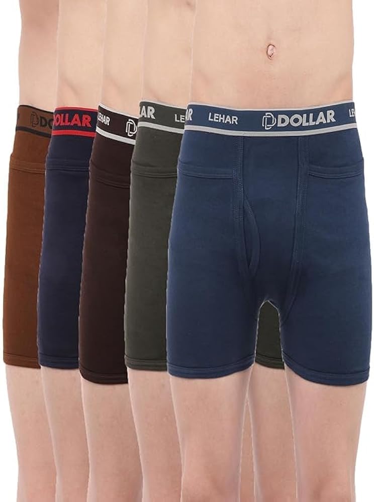 Dollar Lehar Combed Cotton Mens Trunk Underwear (Pack of 5)