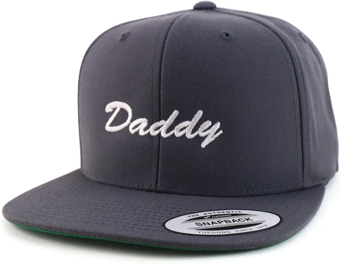 Trendy Apparel Shop Flexfit Daddy Script Font Embroidered Structured Flatbill Snapback Cap