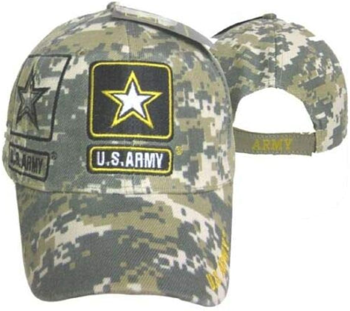 Trade Winds US Army Star Camo Camouflage Shadow Ball Cap Baseball Embroidered Licensed Hat