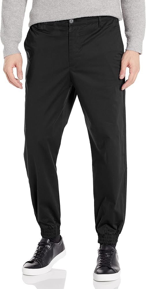 Armani Exchange Men's Cuffed Leg Elastic Waistband Trouser