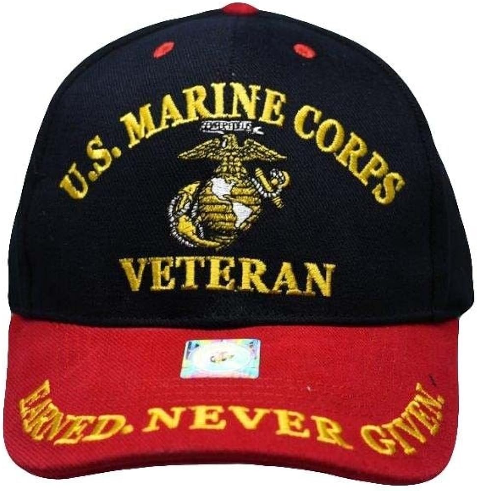 AES Marines Marine Corps EGA Earned Never Given Veteran Vet Embroidered Cap Hat