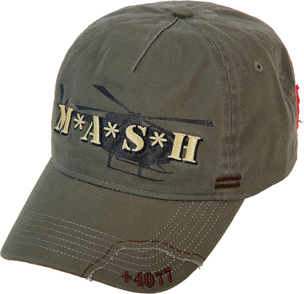 Adult Unisex MASH TV Show Medi-Vac Logo Olive Green Adjustable Baseball Hat