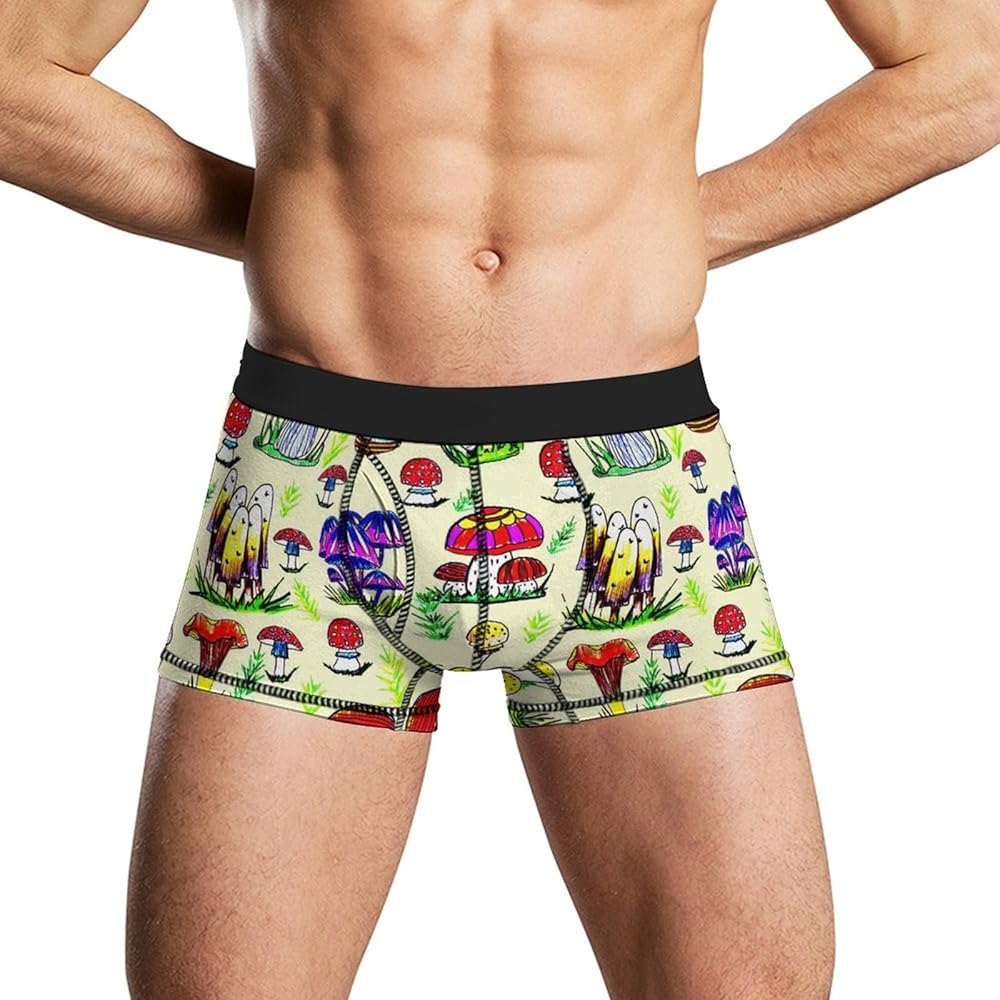 Redcap Mushrooms Men's Boxer Briefs Soft Lightweight Underwear Stretch Trunks