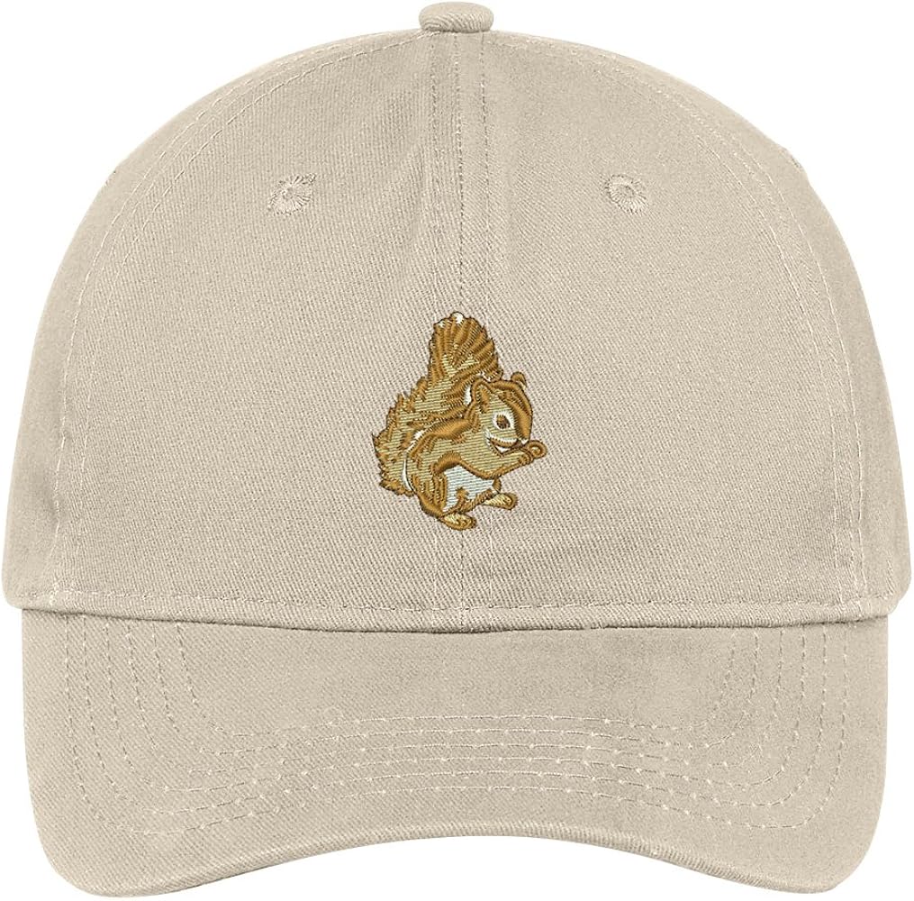 Trendy Apparel Shop Cute Squirrel Embroidered Cap Premium Cotton Dad Hat