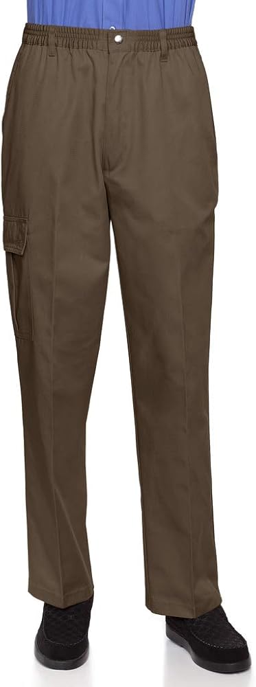 AKA Wrinkle Free Men's Full Elastic Waist Twill Casual Pant