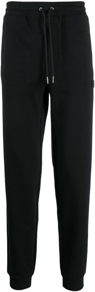 HUGO Boss Men's Black Thick Cotton Drawstring Waist Joggers Pants (US, Alpha, X-Large, Regular, Regular, Black)