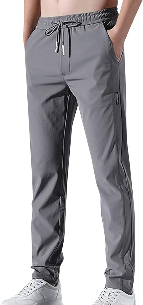 Deniluxe Glidepants - Unisex Quick Dry Pull-On Stretch Pants, Mens Drawstring Pants Light Thin Deluxe Glide Pant