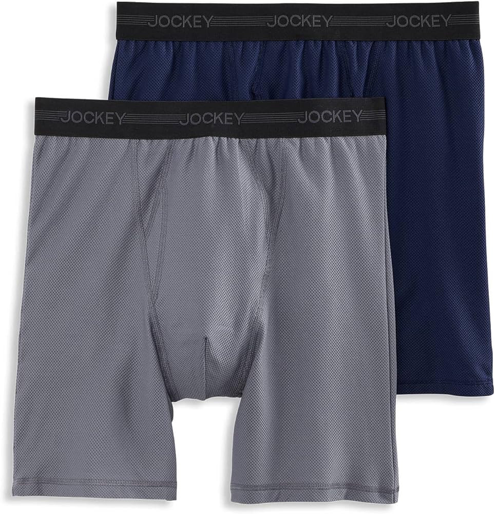 Jockey Men's Underwear Ultimate Freedom 8" Long Leg Boxer Brief - 2 Pack