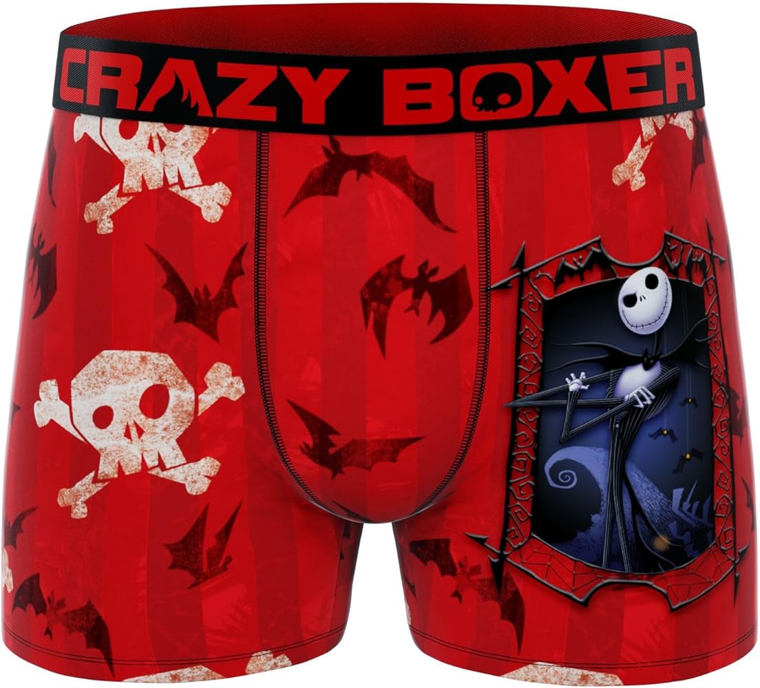 CRAZYBOXER Men's Underwear Nightmare Before Xmas Breathable Boxer Brief Stretch