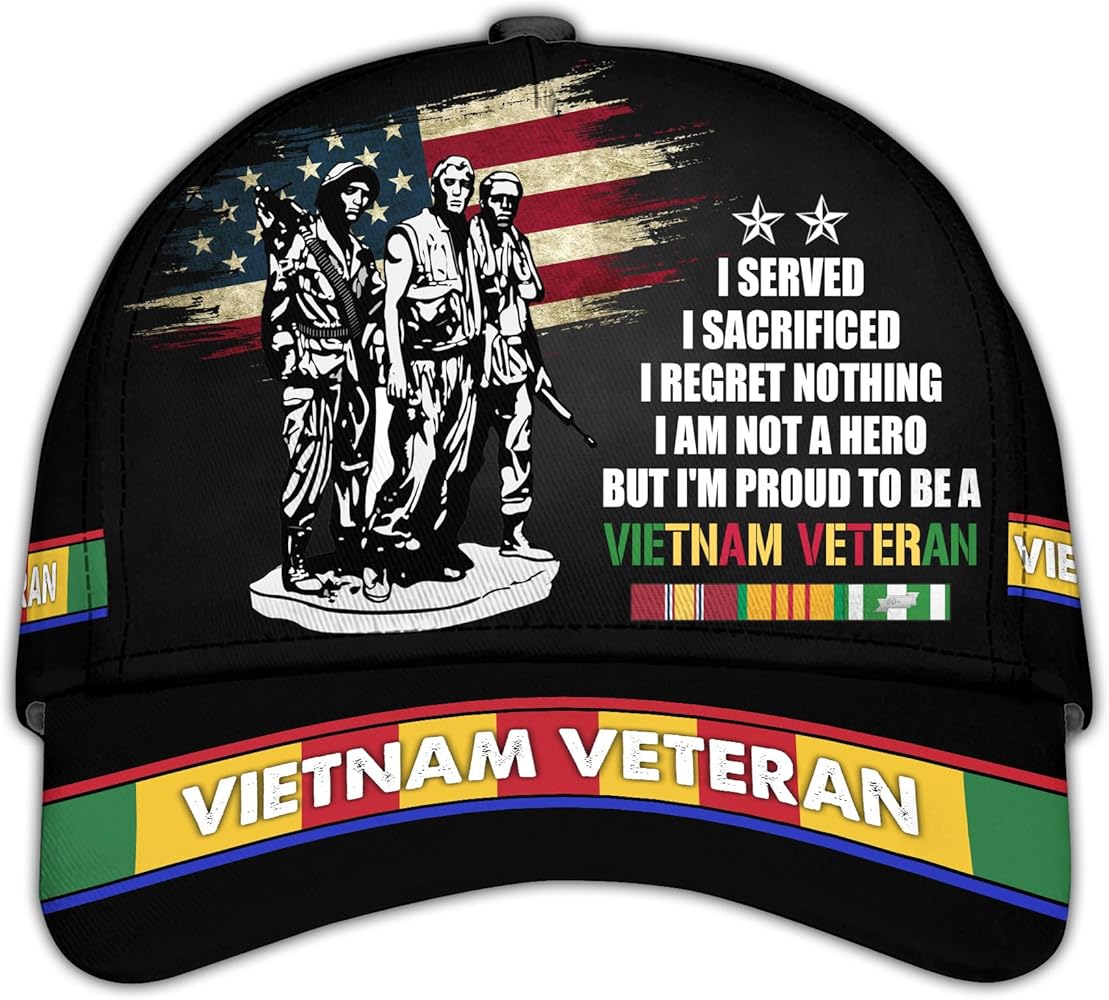 Vietnam Veterans Hats Camo Baseball Cap Veterans Cap Veteran Hats Gifts for Vietnam Vets Military Cap Patriotic Baseball Cap