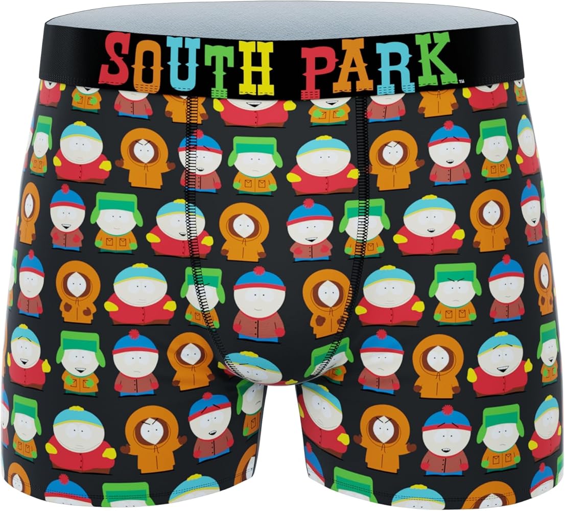 CRAZYBOXER Men's Underwear South Park Comfortable Original Boxer Brief Freedom of movement Black