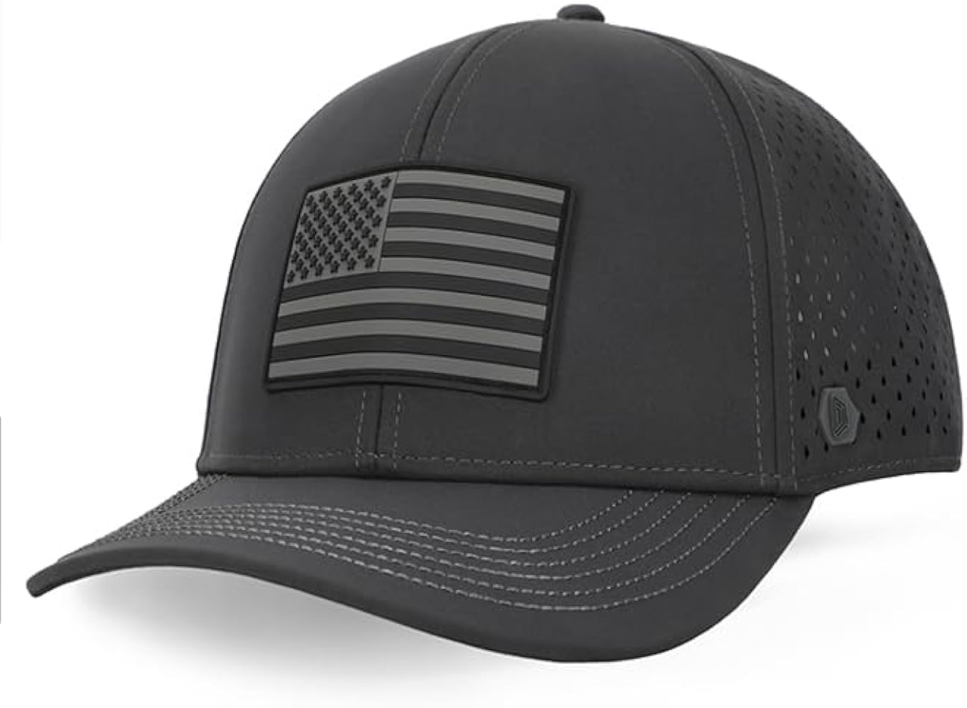 American Flag Hat, Curved Bill, Performance Snapback Hat, Water-Resistant Baseball Cap, Men & Women