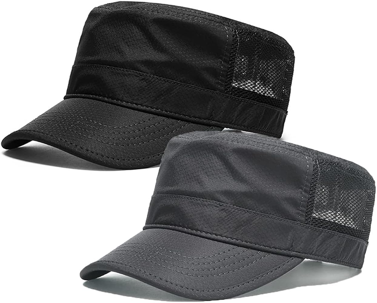 Men's Breathable Mesh Military Caps Cadet Army Cap Summer Flat Top Cap