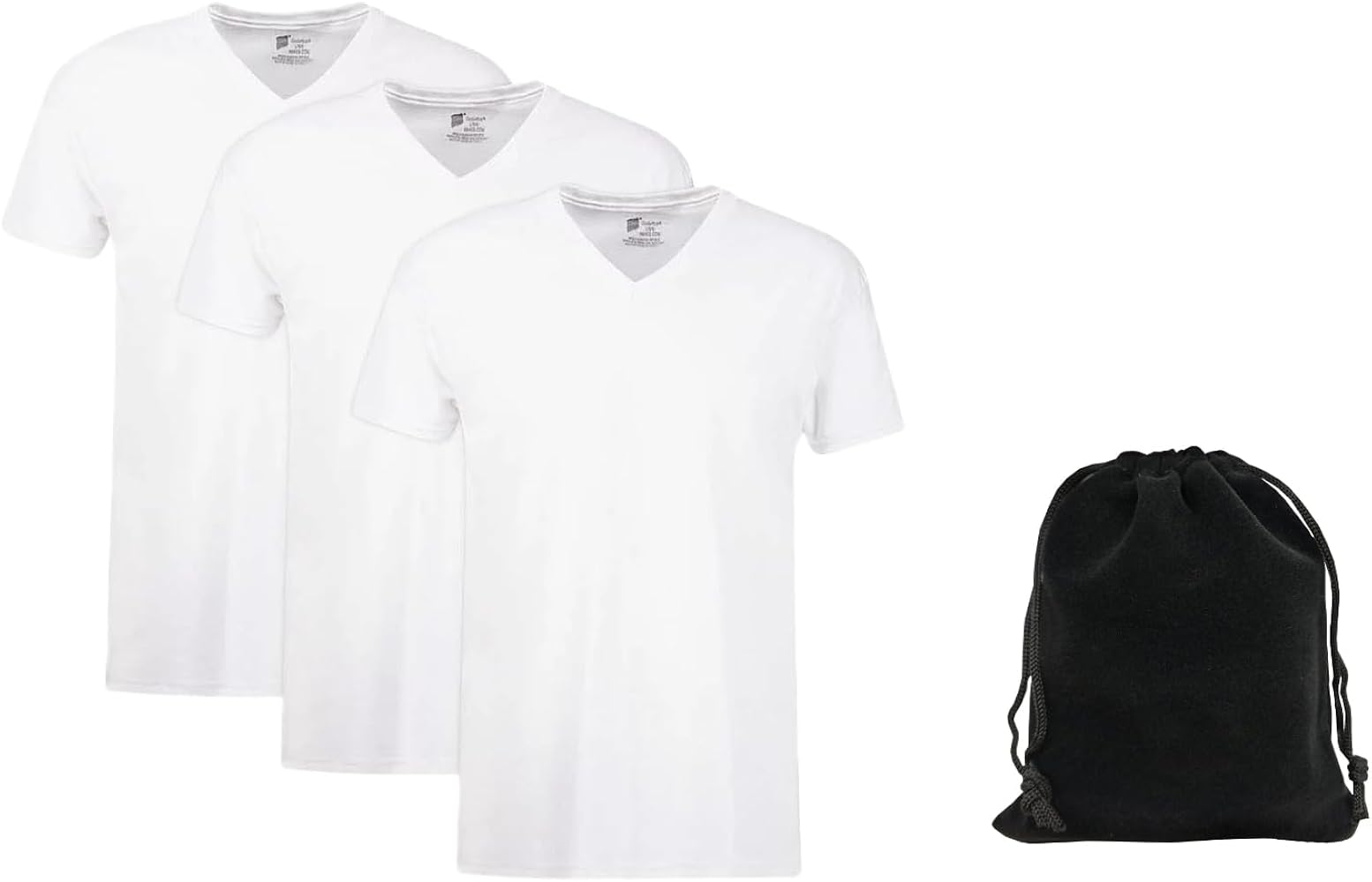 Hanes Irregular Men's Moisture-Wicking Crewneck or V-Neck Performance Undershirt, 3-Pack with Carry Pouch - Classic Fit