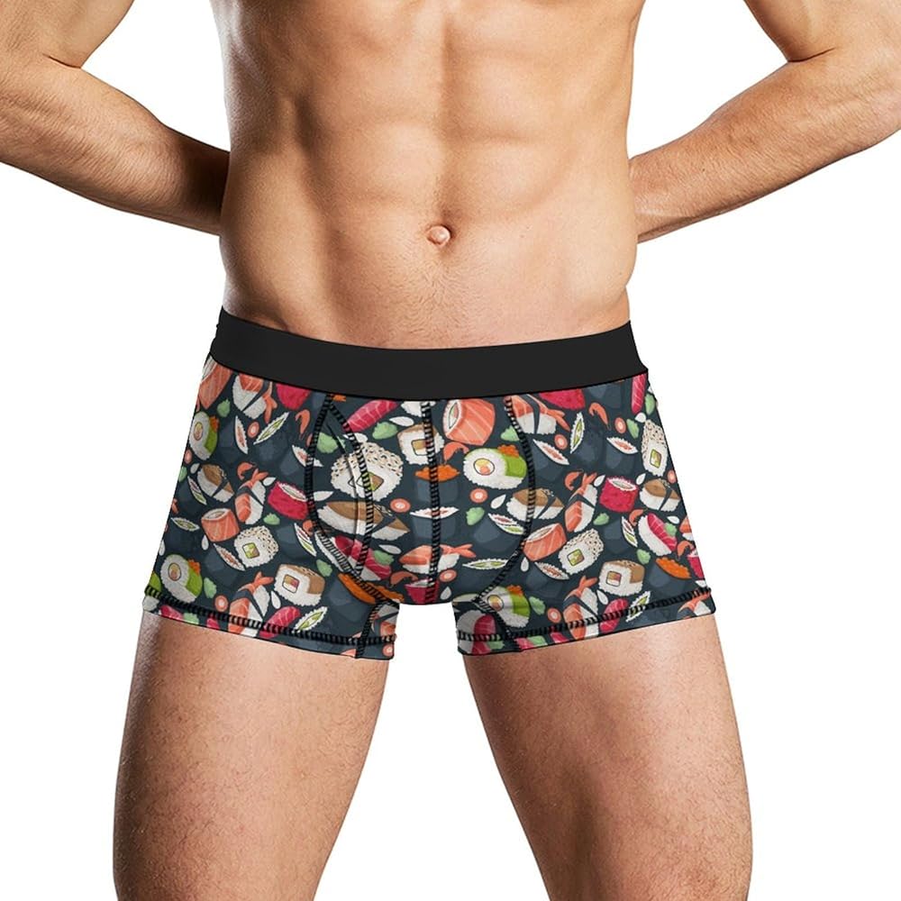 Japanese Sushi Men's Boxer Briefs Soft Lightweight Underwear Stretch Trunks