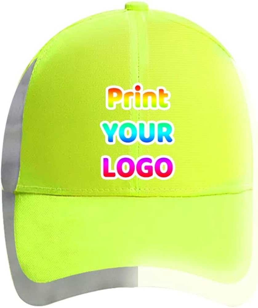 YOWESHOP Baseball Cap Safety Hat with Reflective Strip Sun Hat Customize Logo