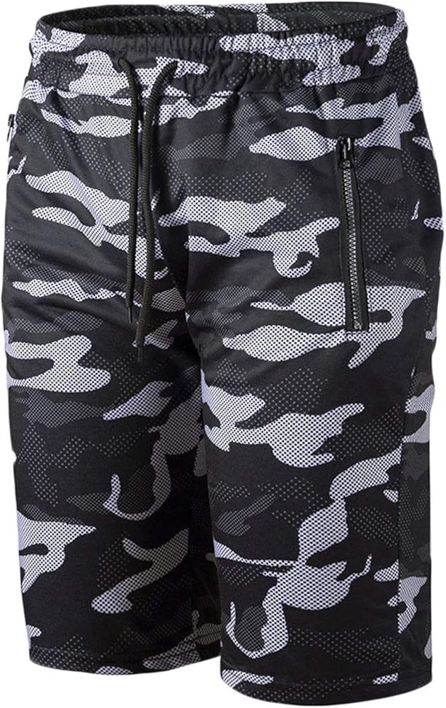 Andongnywell Men's Camo Shorts Relaxed Fit Lightweight Multi Pocket Outdoor Camouflage Short Trousers