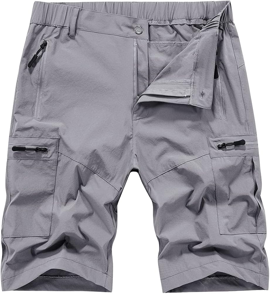 Quick Dry Hiking Shorts Men's Cargo Casual Outdoor 4-Way Stretchy Lightweight Summer Short with Multi Pockets