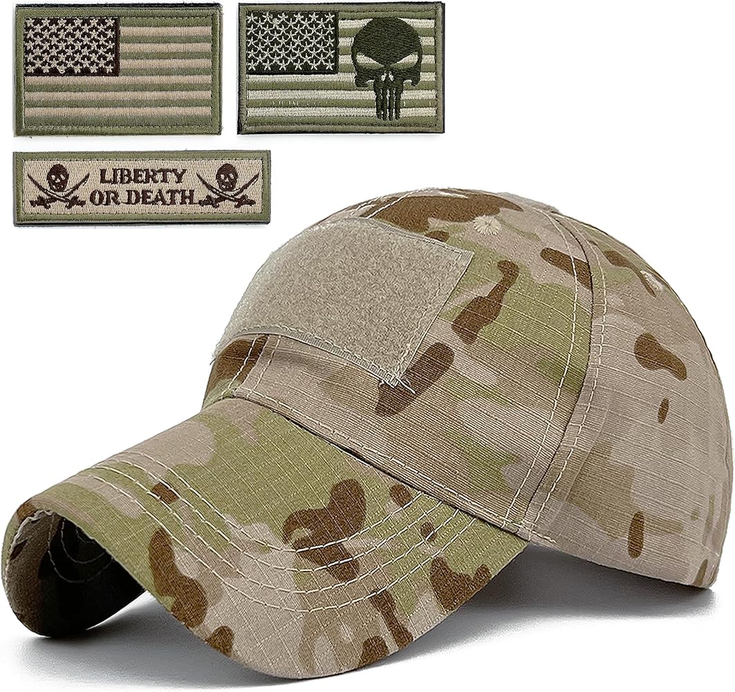 Mens Camo Baseball Hats with American Flag USA Patch Tactical Operator Patriotic Caps US Army Military OCP Ball Hat