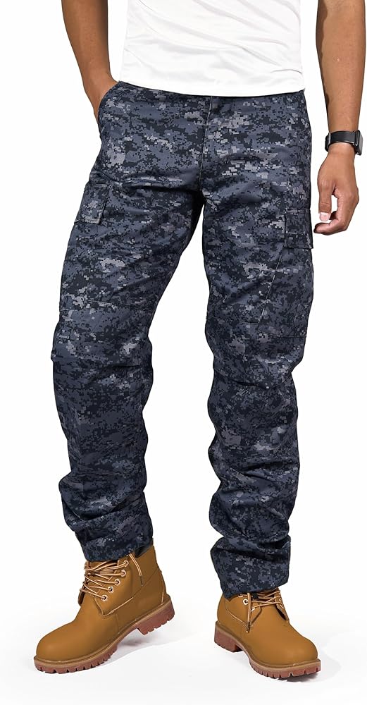 BACKBONE Mens Casual Street Fashion Camo Cargo Pants Army Combat Military BDU Pants Work Hunt Pants