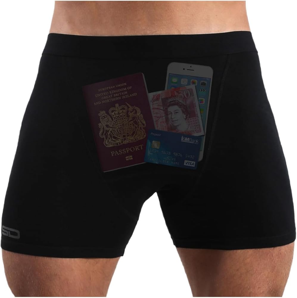 Boxer Brief Shorts - Anti Theft, Pickpocket Proof, Travel Pocket Underwear