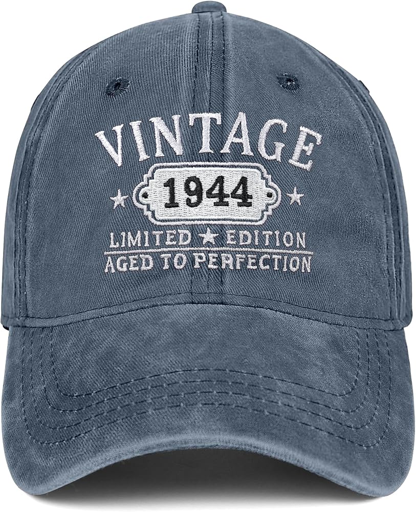 80th Birthday Gifts for Women Man Mom Vintage 1944 Hat Embroidered Baseball Cap