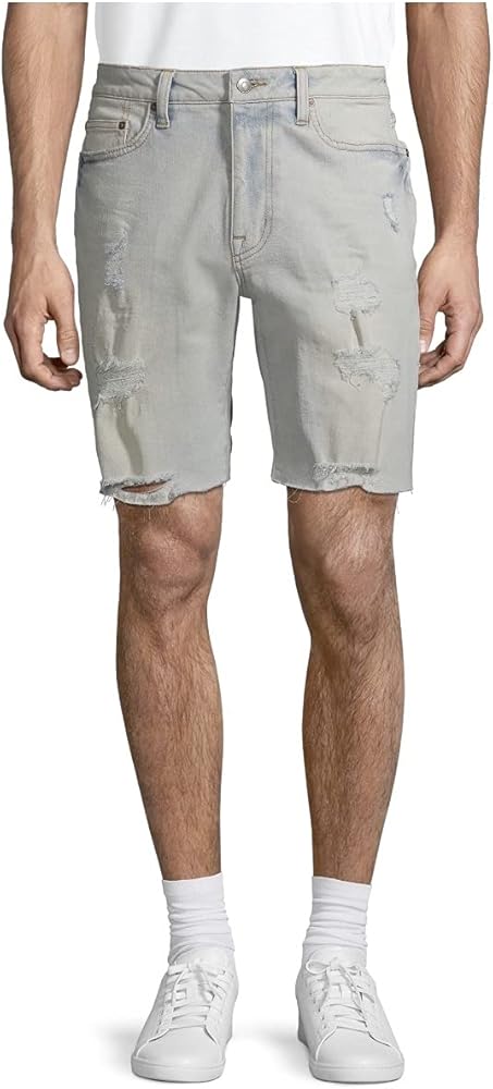 Men's Skinny Fit Denim Shorts (Light Wash, 28)