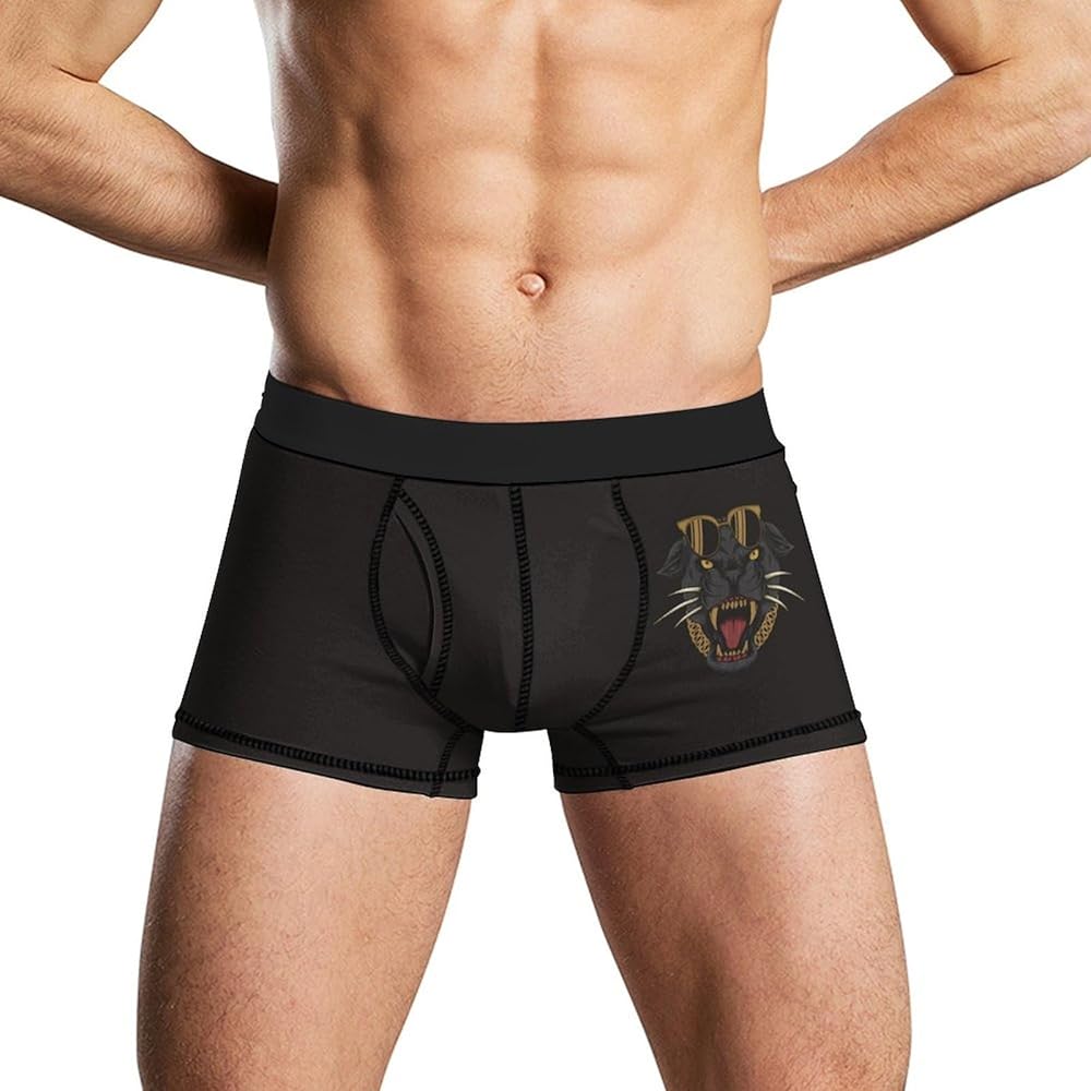 Black Panther Pattern Men's Boxer Briefs Soft Lightweight Underwear Stretch Trunks