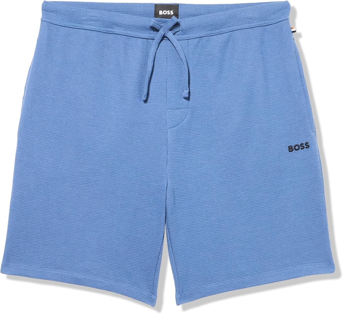 BOSS Men's Waffle Contrast Logo Lounge Shorts