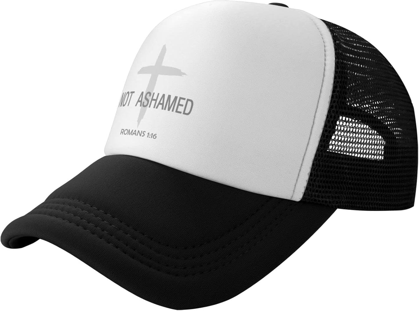 Baseball Cap Trucker Hat for Men and Women Adjustable Outdoor Mesh Snapback Hat Black