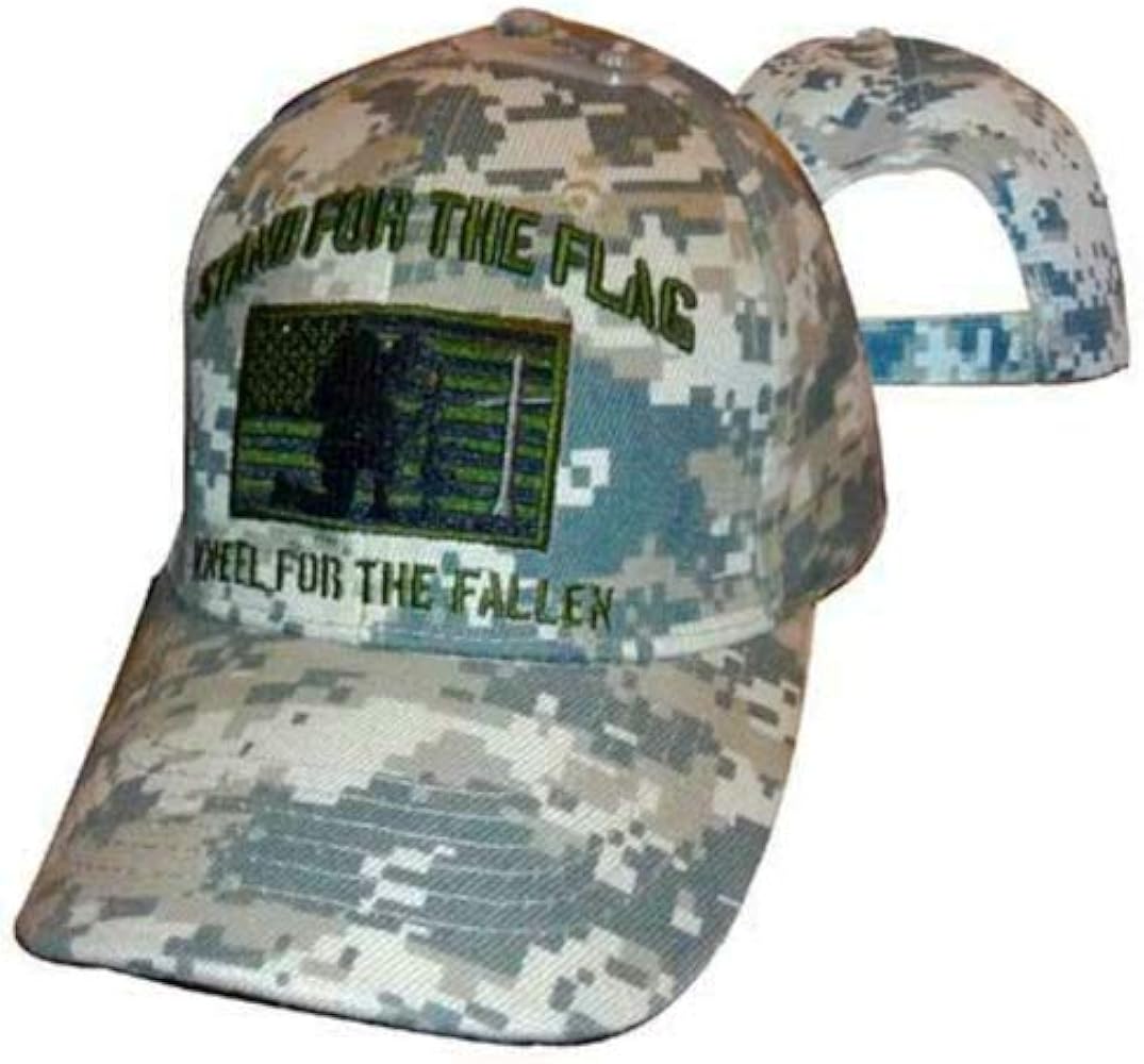 Stand for The Flag Kneel for The Fallen Camo Tactical Hat Cap