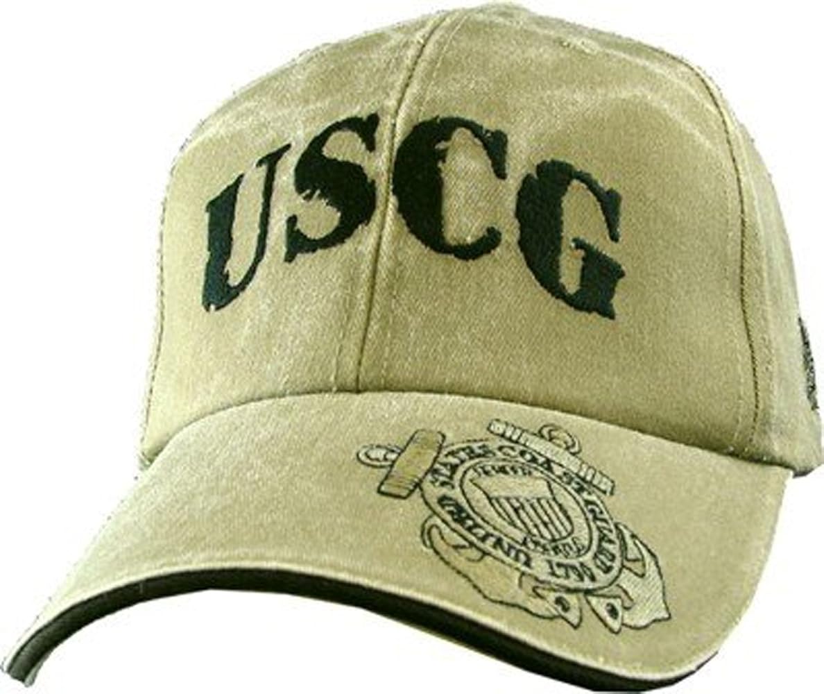 U.S. Coast Guard USCG Khaki Adjustable Strap Embroidered mens Hat