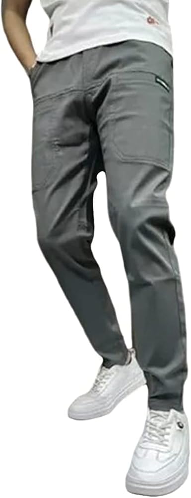 Luvchoice Stretchy Pants for Men, Multi-Pocket Fitted Slacks are Ideal for Outdoor Activities and Casual Everyday Wear