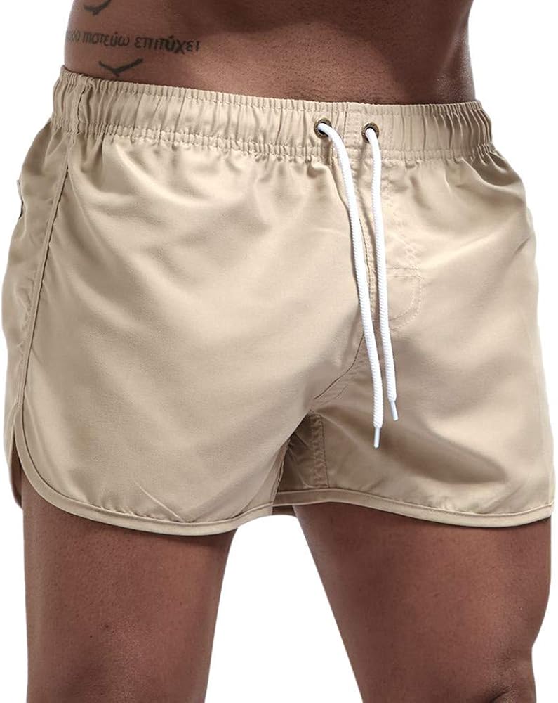 Men's Shorts Summer Beach Slim-Fit 5" Flat-Front Lightweight Comfort Stretch Chino Short Drawstring Walk Shorts