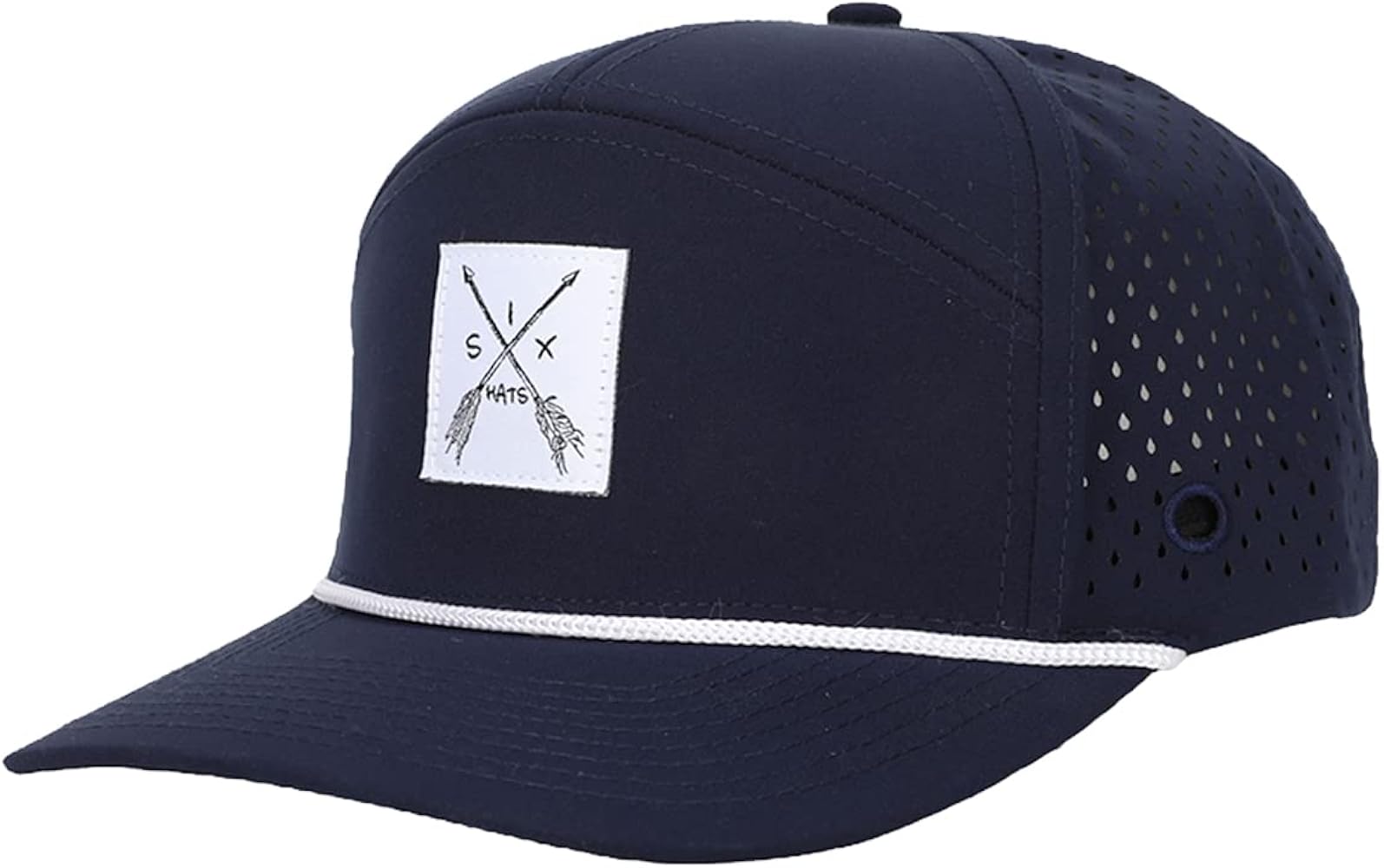 SixHats Arrow Waterproof & Sweat Proof Hat | Available in 3 Sizes | Golf Tee Holder, Blue, Small-Medium