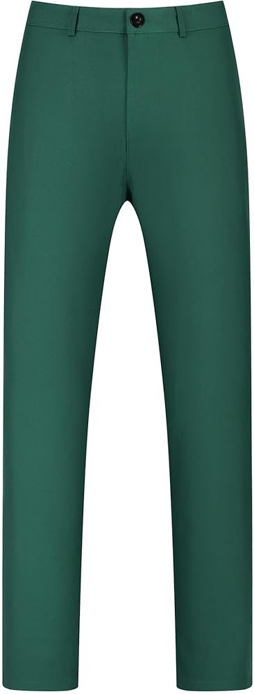 Lars Amadeus Dress Pants for Men's Big and Tall Flat Front Business Office Chino Trousers