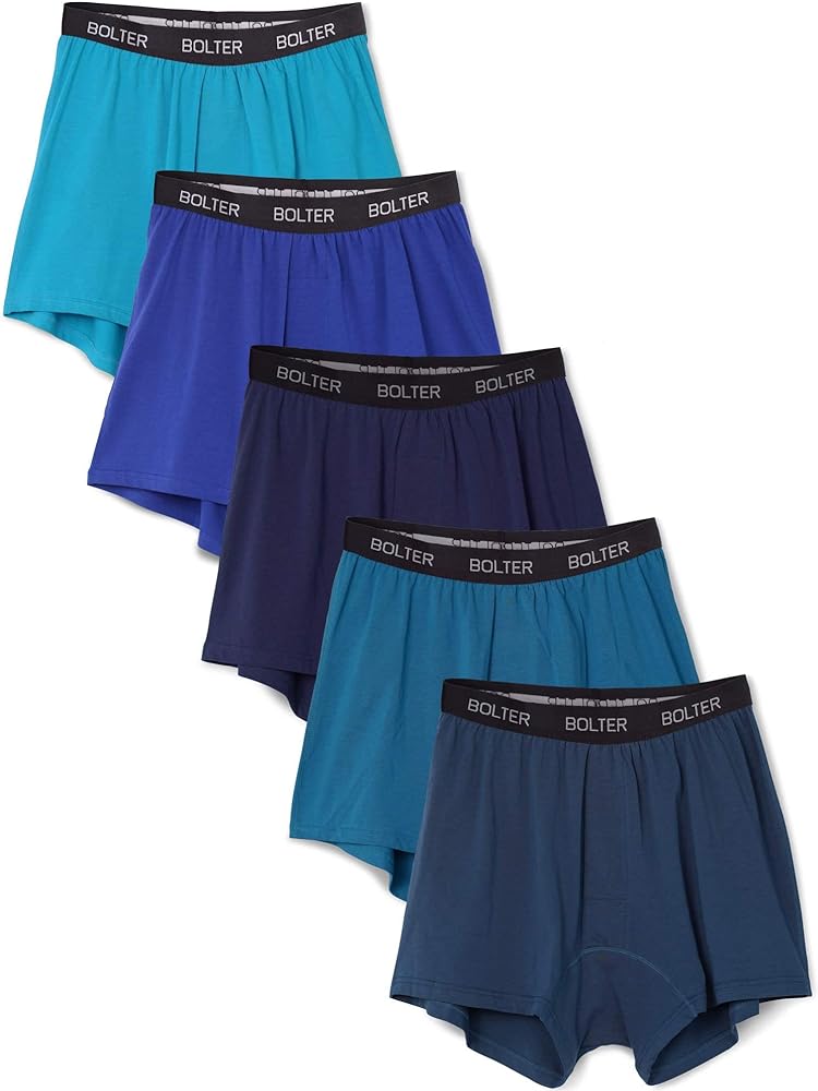 Bolter Men’s 5-Pack Cotton Stretch Boxers Shorts