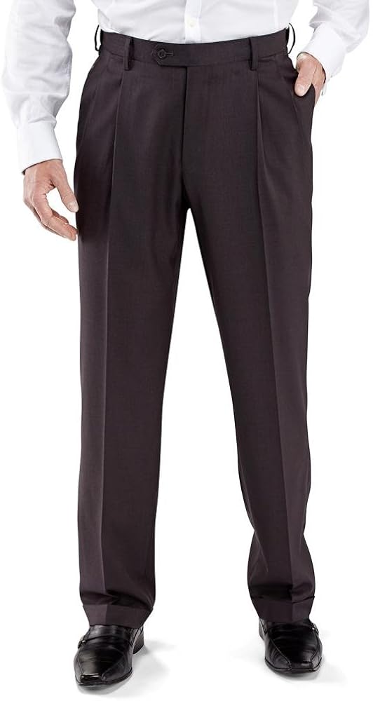 WINTHROP & CHURCH Men's Plain Front Poly Wool Pants