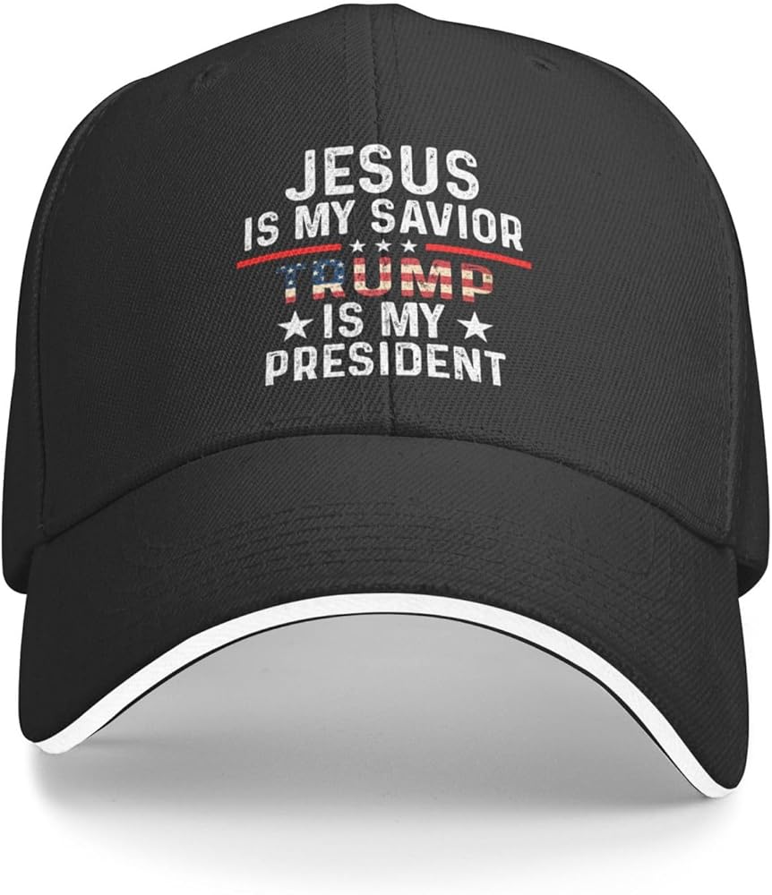 Jesus is My Savior Trump is My President Hat Women Baseball Cap with Design Cap