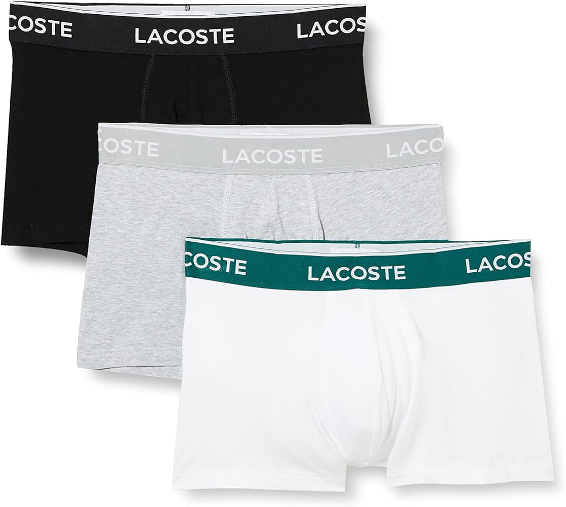 Lacoste Men's 3 Pack Casual Trunks, Multicoloured