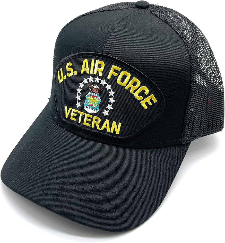 US Air Force Veteran Patch Mesh Adjustable Baseball Cap