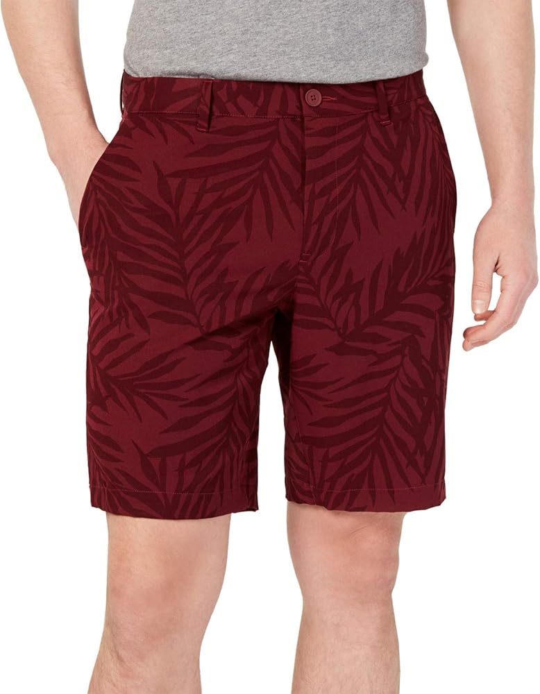 Michael Kors Mens Travel Casual Chino Shorts, Red, 36