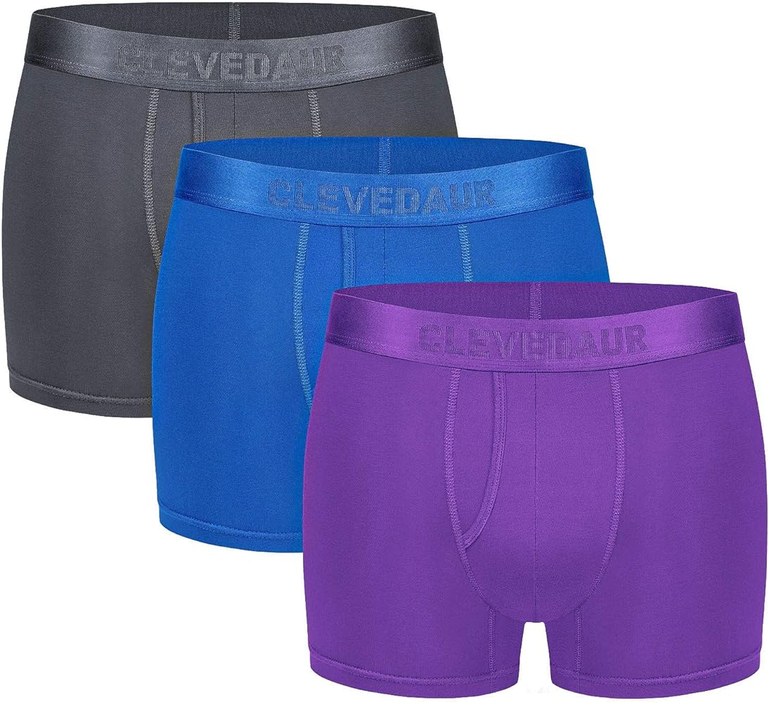 Men's Underwear 3 Pack Micro Modal Trunks Underwear for Men