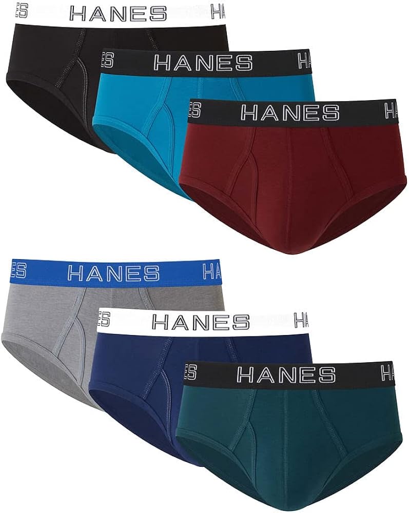 Hanes Mens Ultimate Stretch Brief 6-Pack, M, Assorted