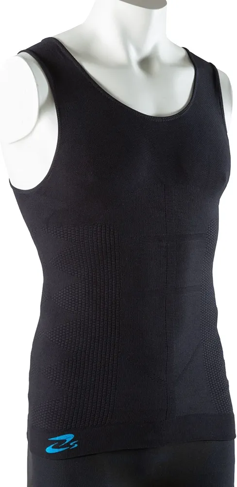 Men slimming vest, for SPORT, Silver - Black Tg. L