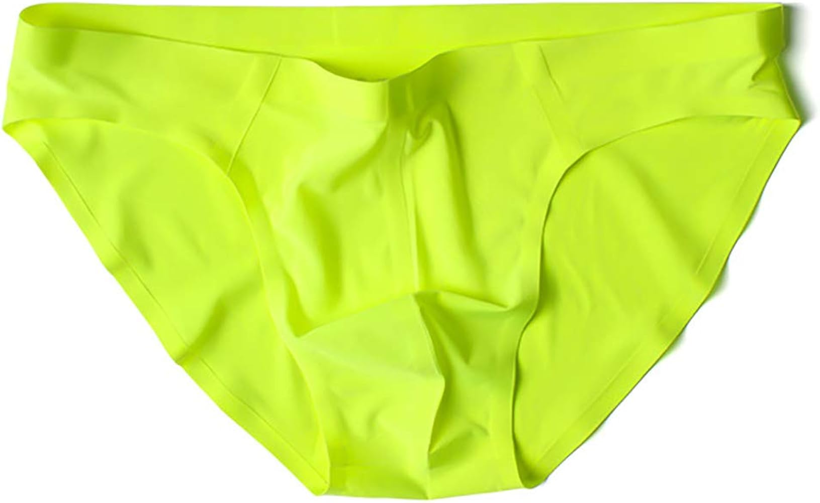 Underwear Men's Low Rise Stretch Hip Briefs Traceless Ice Silk Fluorescent Green